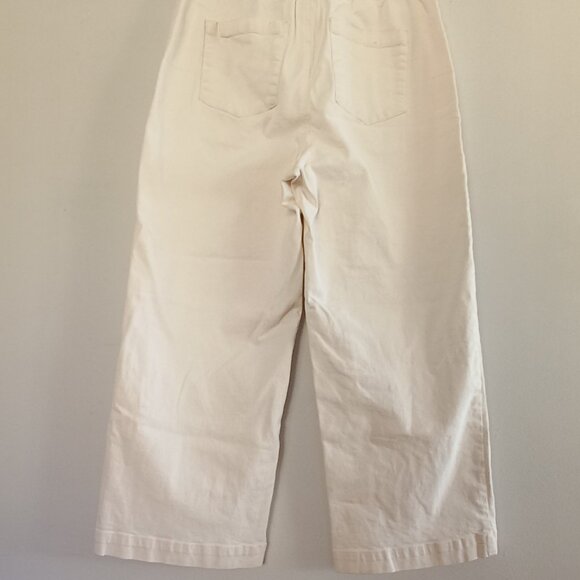 OAK + FORT  white stretch denim wide leg pants - Picture 6 of 10
